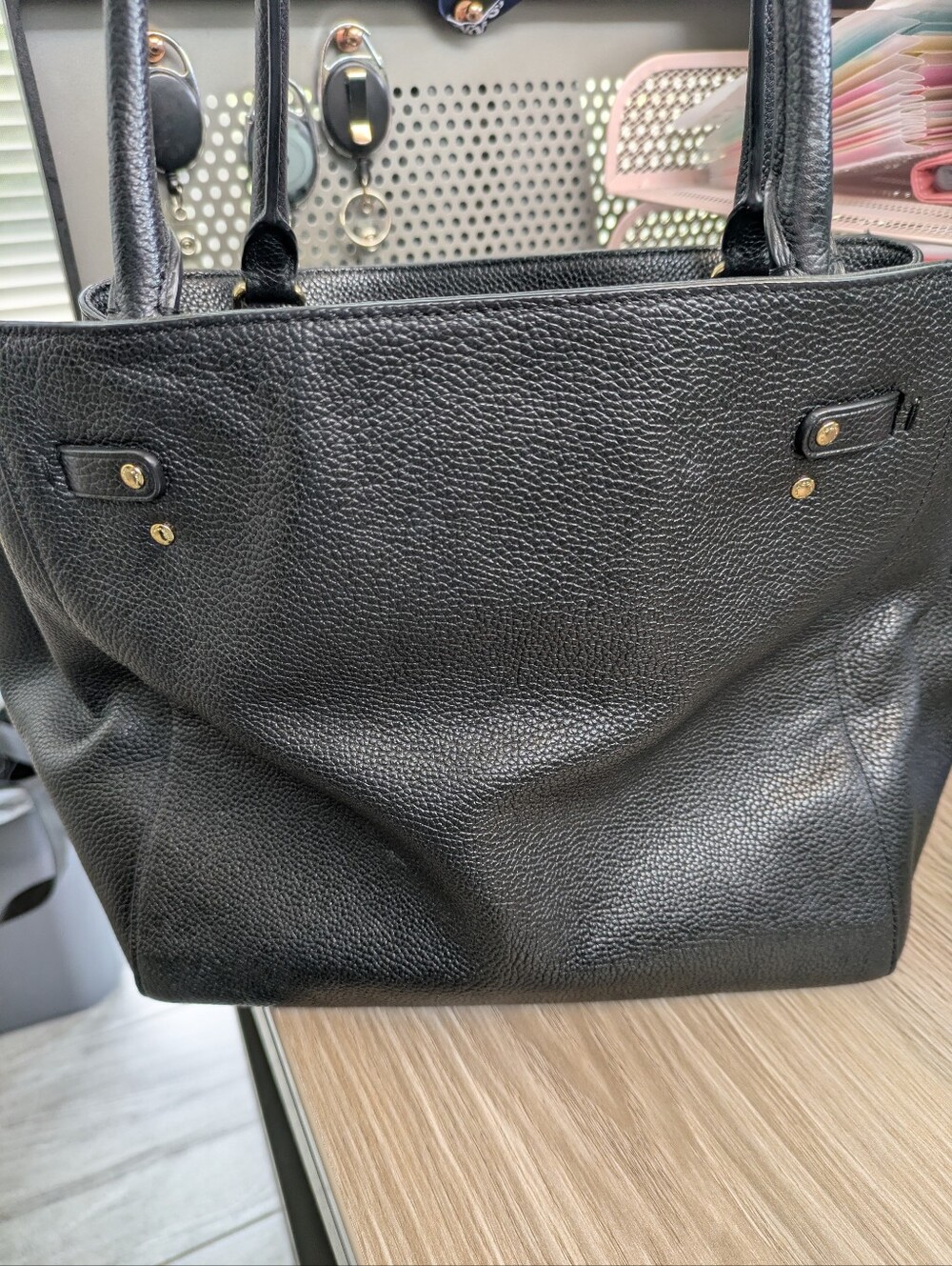 Coach Black Pebbled Leather Tote - Picture 11 of 16
